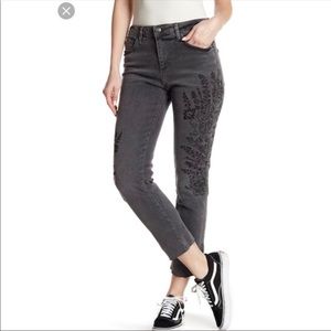 Free people floral embellished jeans